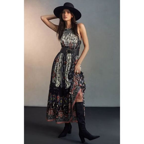 New Anthropologie x Bhanuni by Jyoti Tiered Dress Size 2 - Picture 2 of 9